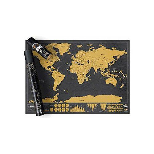 Luckies of London Scratch off Map World Poster, Detailed Map of the World with capitals, states, cities, Scratch Map Deluxe Edition 1
