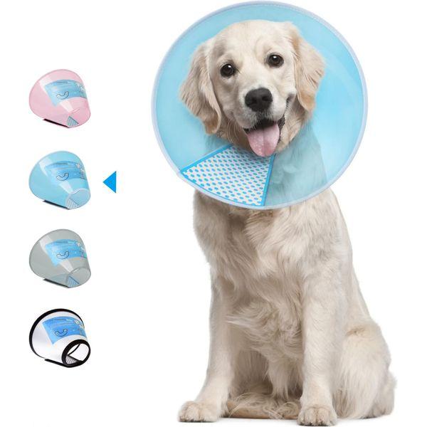 Supet Dog Cone Adjustable Pet Cone Pet Recovery Collar Comfy Pet Cone Collar Protective for After Surgery Anti-Bite Lick Wound Healing Safety Practical Plastic E-Collar for Dogs and Cats (Blue XXL)