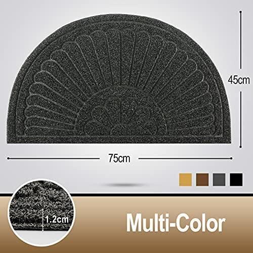 Mibao Outdoor Door Mat, 45x75cm Entrance Mat,Non-slip Front Door Mat, Durable Low-profile Front Heavy Duty Doormat,Dirt Trapper Outdoor Mat, Black Mat 1