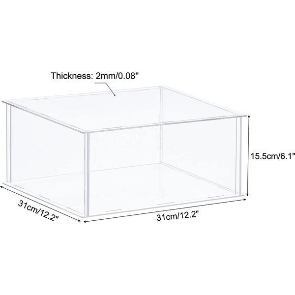 sourcing map Acrylic Display Case Plastic Box Clear Assemble Dustproof Showcase 31x31x15.5cm for Collectibles Items 1