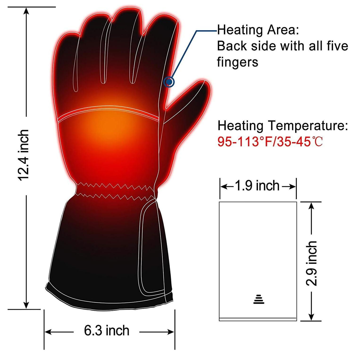 Heated Gloves, Electric Heated Gloves, Battery Powered Waterproof Hand Warmers Winter Warm Touchscreen Gloves for Camping Cycling Skiing Hiking(Batteries not Included) 1