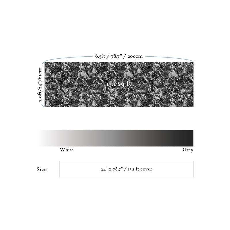 Black Grey Granite Look Marble Effect marble stickers, (Black, 61 x 200cm, High Glossy), Countertop black vinyl wrap (1 Pack) Very Berry Sticker 4