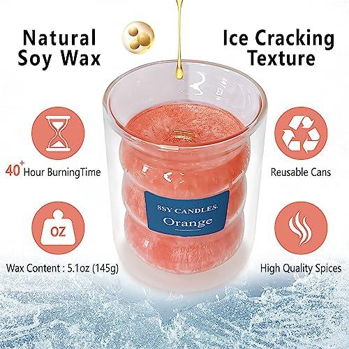 Experience Relaxation with Our Scented Jar Candle - 100% Natural Soy Wax, Burns up to 45 Hours, Aromatherapy Candle Gift for Any Occasion (#3 Single Orange) 4