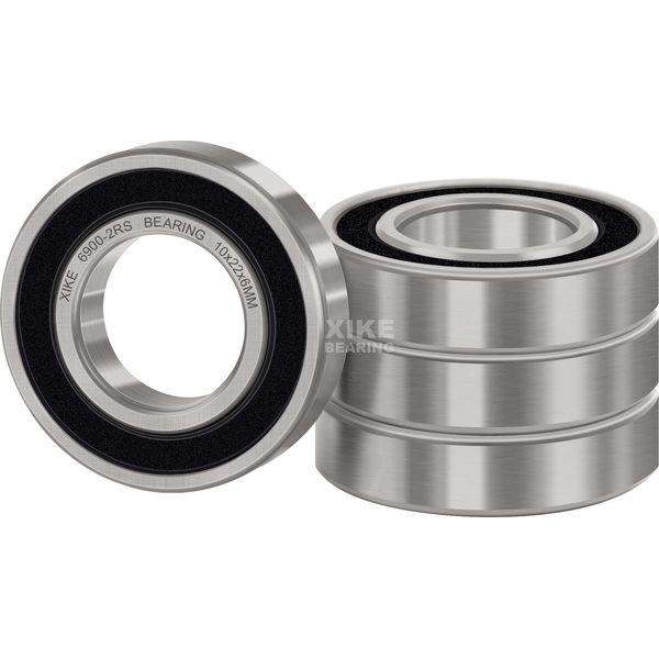 XIKE 6910-2RS Ball Bearings 50x72x12mm Bearing Steel & Double Rubber Seals & Grease, 6910RS Deep Groove Ball Bearing with Shields, 4 in a Pack
