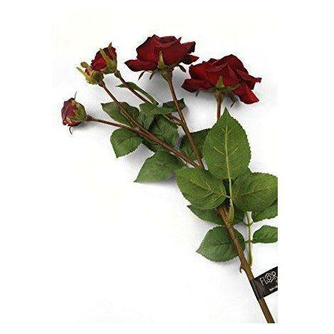 Floral Elegance Artificial 87cm Single Stem Burgundy Spray Rose Flowers x 6 4