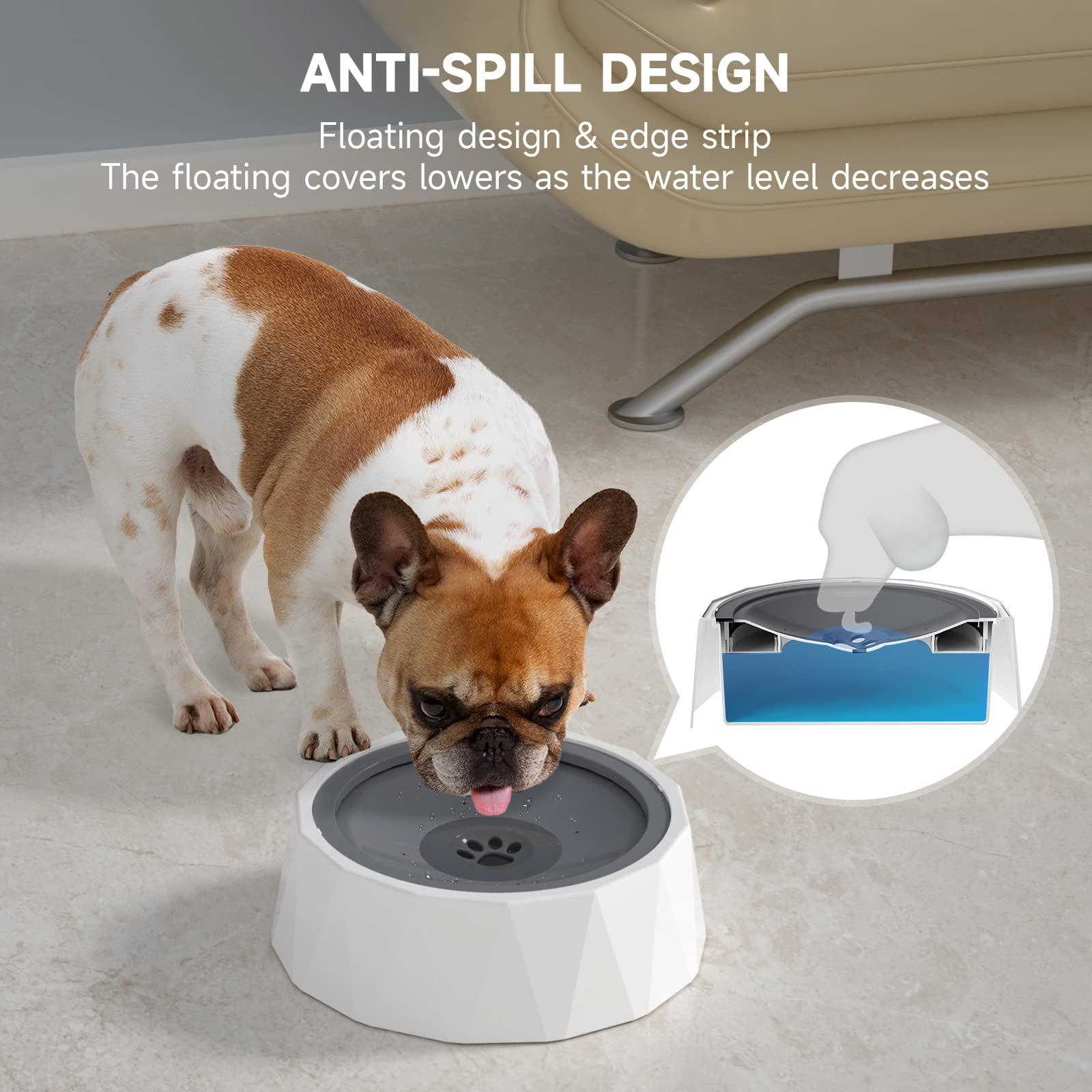 ELS PET Dog Water Bowl Non Spill: Non Drip Slow Drink Pet Water Bowl with Filter, Anti Slip Vehicle Carried Dog Bowl for Dog Cat Puppy Outdoor Travel 1