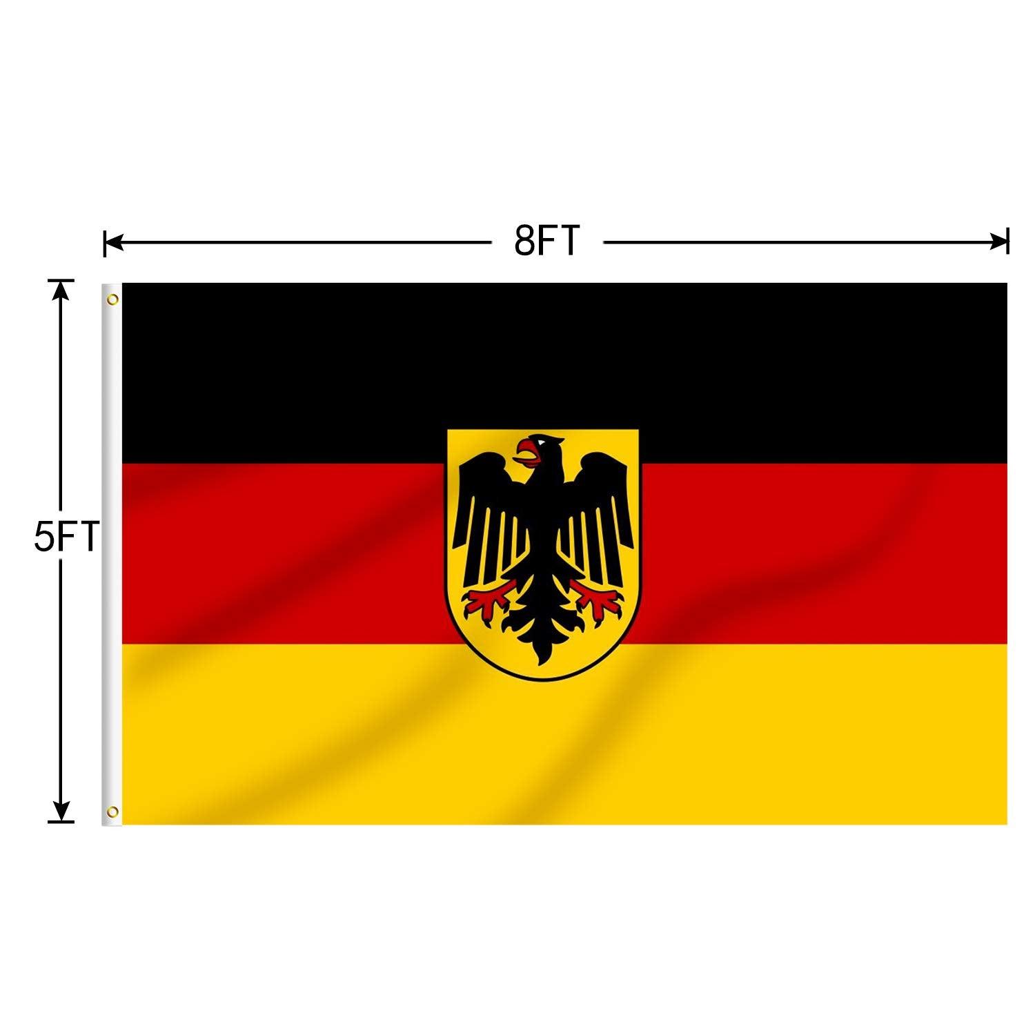 FLAGBURG German State Ensign Flag 5x8 FT, Germany Eagle Flag with Print Vivid Color and UV Fade Resistant, Canvas Header and Double Stitched,Outdoors Indoors Light-Weight Flags with Brass Grommets 1