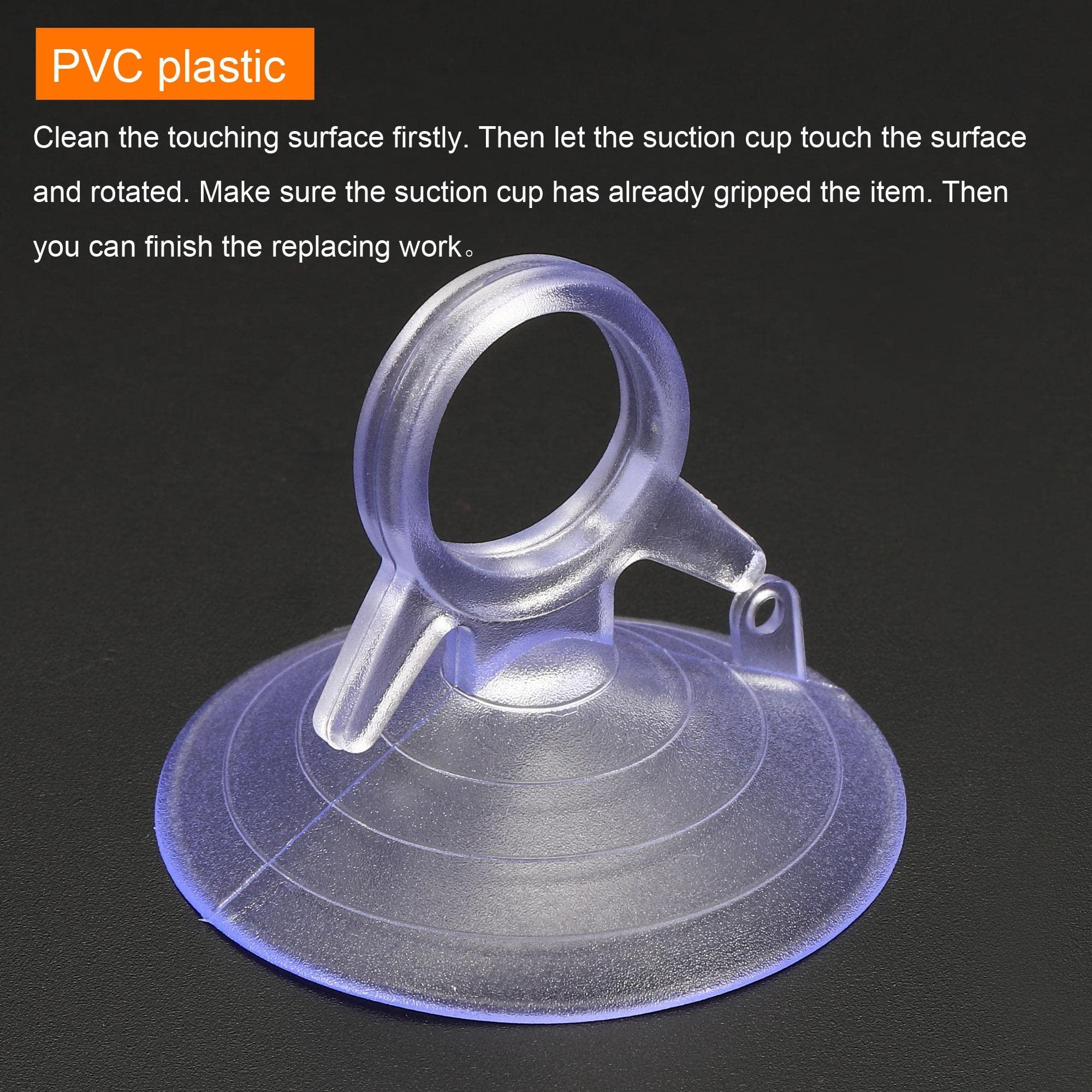 sourcing map PVC Suction Cup, 45mm Dia. Hanging Hook Holder Universal Replacing Tools for Automotive Glass Windshield Sunshade Screen Clear Pack of 10 3