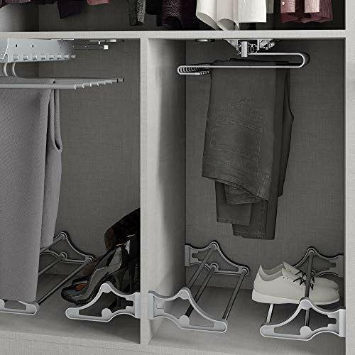 Emuca 7086411 Wardrobe pull out holder sliding hanger rail organizer rack for wardrobe for 11 trousers 2