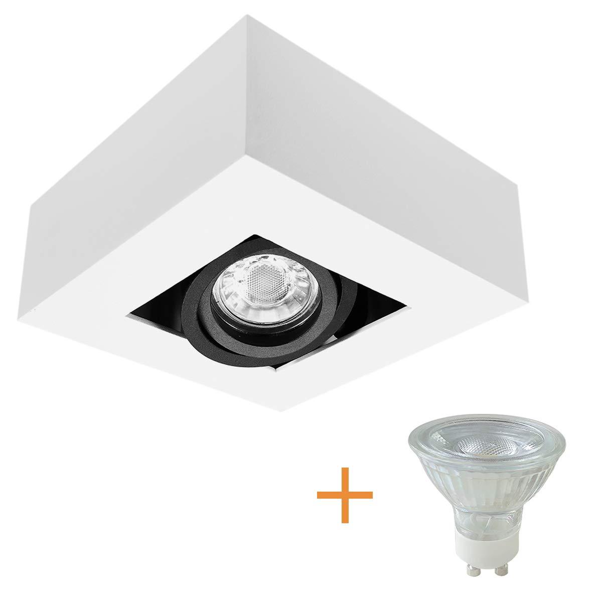 Budbuddy LED surface-mounted ceiling spotlight, spotlight, spotlight, spotlight bar, GU10 socket, 230 V [includes 6 W bulbs, swivelling] ceiling spotlight 1