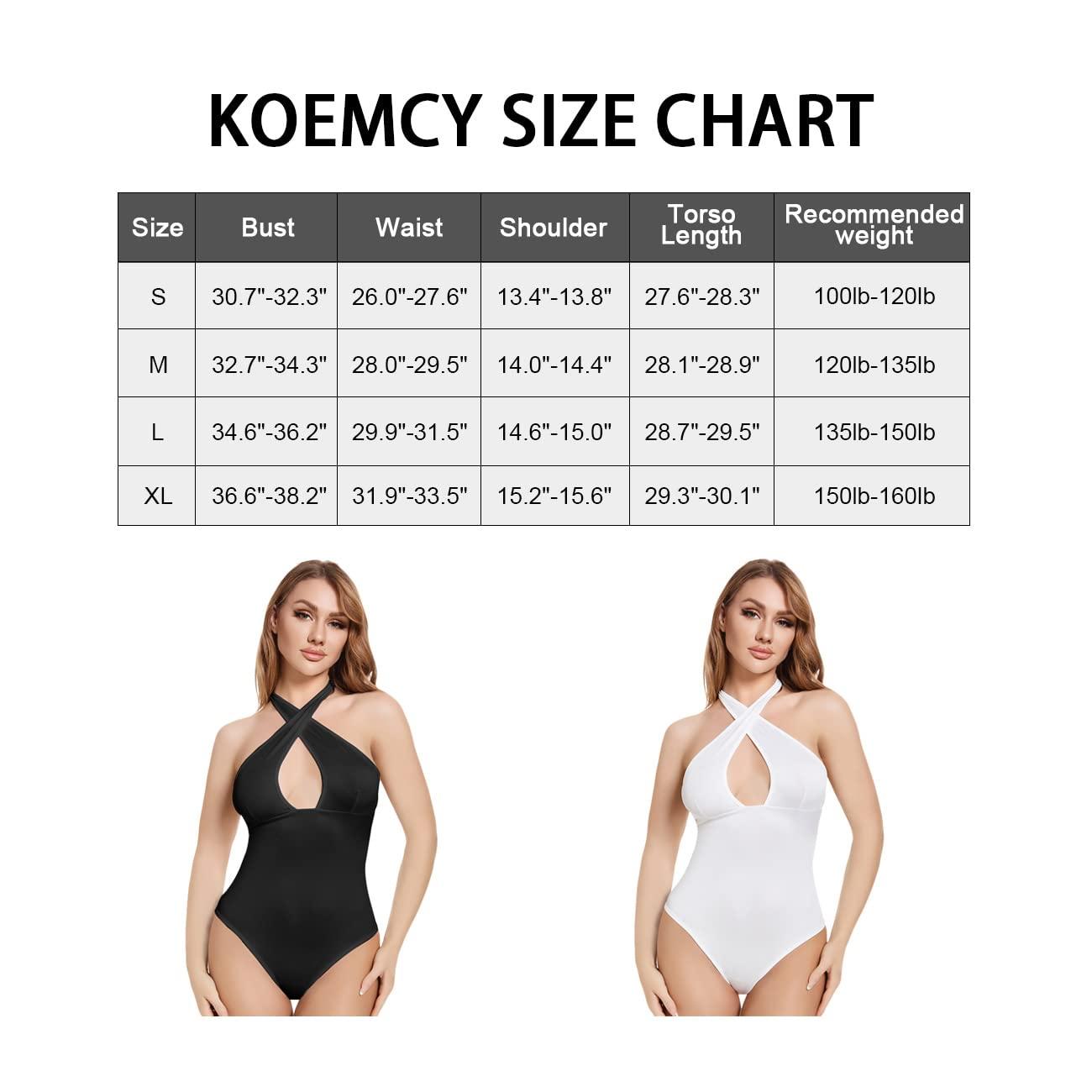 KOEMCY Bodysuit for Women Sexy Criss Cross Halter Neck Sleeveless Thong Women's Shaping Bodysuit Slim Fit Stretchy Leotard Jumpsuit Tops (White,S) 1