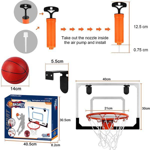 STAY GENT Mini Basketball Hoop for Kids and Adult, Indoor Small Basketball Hoop for Door Wall Mounted and Room Bedroom, Office & 3 Balls, Shooting Ball Sport Game Set Over The Door Gift for Boys Girls 4