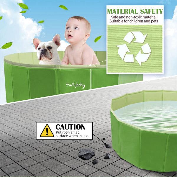 furrybaby Foldable Dog Pool For Dogs, Dog Padding Pool Portable For Dog Bath, Plastic Dog Swimming Pool Large Hard Kid Pool (Grey 120 * 30cm) 3