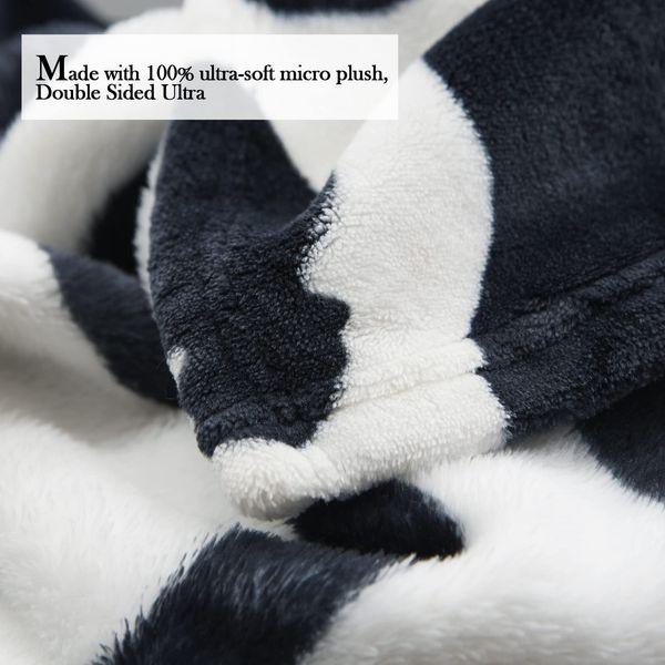 MAST DOO Cow Blanket Cuddly Blanket Black White Soft Fleece Blanket Fluffy Cow Spots Blanket Couch Blanket Sofa Blanket Gift for Cow Lovers, 60x80 Inch 2