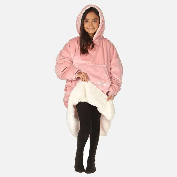 THE COMFY ORIGINAL JR | The Original Oversized Sherpa Blanket for Kids, Seen On Shark Tank, One Size Fits All (Blush) 1