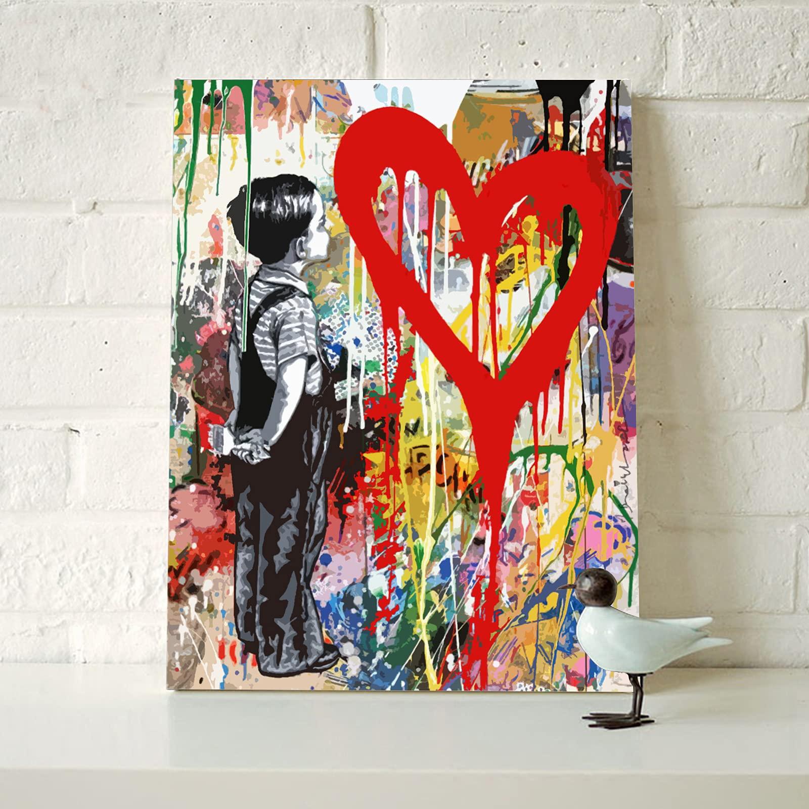 Tucocoo Banksy Street Graffiti Oil Painting Paint by Number Kits 16 x 20 inch Canvas DIY Oil Painting for Kids Students Adults Beginner with Brushes and Acrylic Pigment(Without Frame) 1