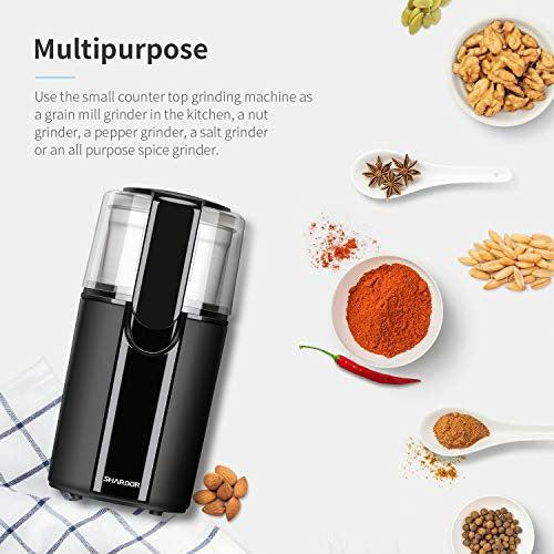 SHARDOR Coffee Grinder Electric with Removable Bowl, Grinder for Grain, Coffee Bean, Nuts, 70g Black 3