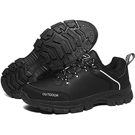 Mens Hiking Shoes Walking Outdoor Trekking Non-Slip Trainers Lace-up Low Casual Shoes Black 12 2