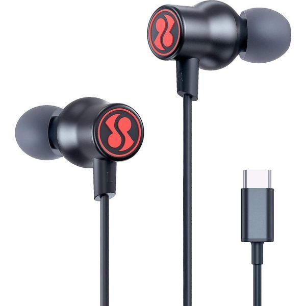 USB C Headphones SUMWE Hi-Fi Immersive Bass Sound Metal Earphones in-Ear Noise Cancelling Type C Earbuds w/Mic for Samsung Galaxy S21/S20/Note10, Google Pixel 5/4/3/2, HUAWEI Mate 40/P30, iPad Pro 0