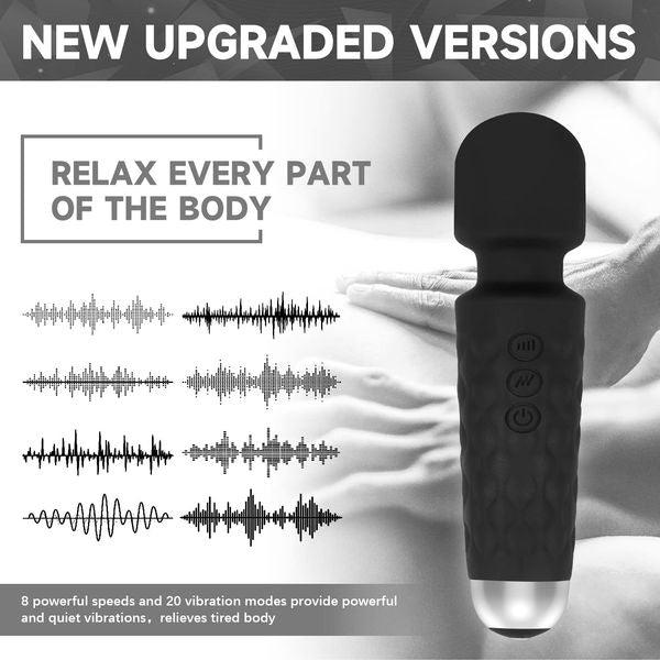 Personal Massager for Women, Upgrade Waterproof Neck Shoulder Back Body Massage, 20 Patterns & 8 Speeds, Sports Recovery Muscle Aches Tension Relief,[6 * 1.5 INCH], Black 1