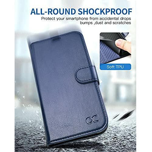OCASE Compatible with iPhone 13 Pro Max Case,iPhone 13 Pro Max Wallet Case Premium PU Leather Flip Phone Cover with [TPU Inner Shell][RFID Blocking][Card Holder] for the 6.7 Inch 2021 5G,Blue 4