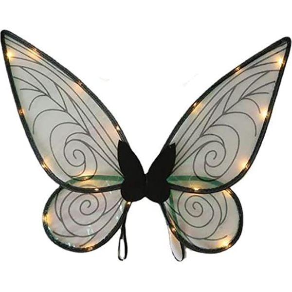 Fairy Wings for Girls Adults Light Up Butterfly Wings Sparkly LED Fairy Wings for Kids Women Halloween Cosplay Birthday (Electric-Pink, 24INCH)