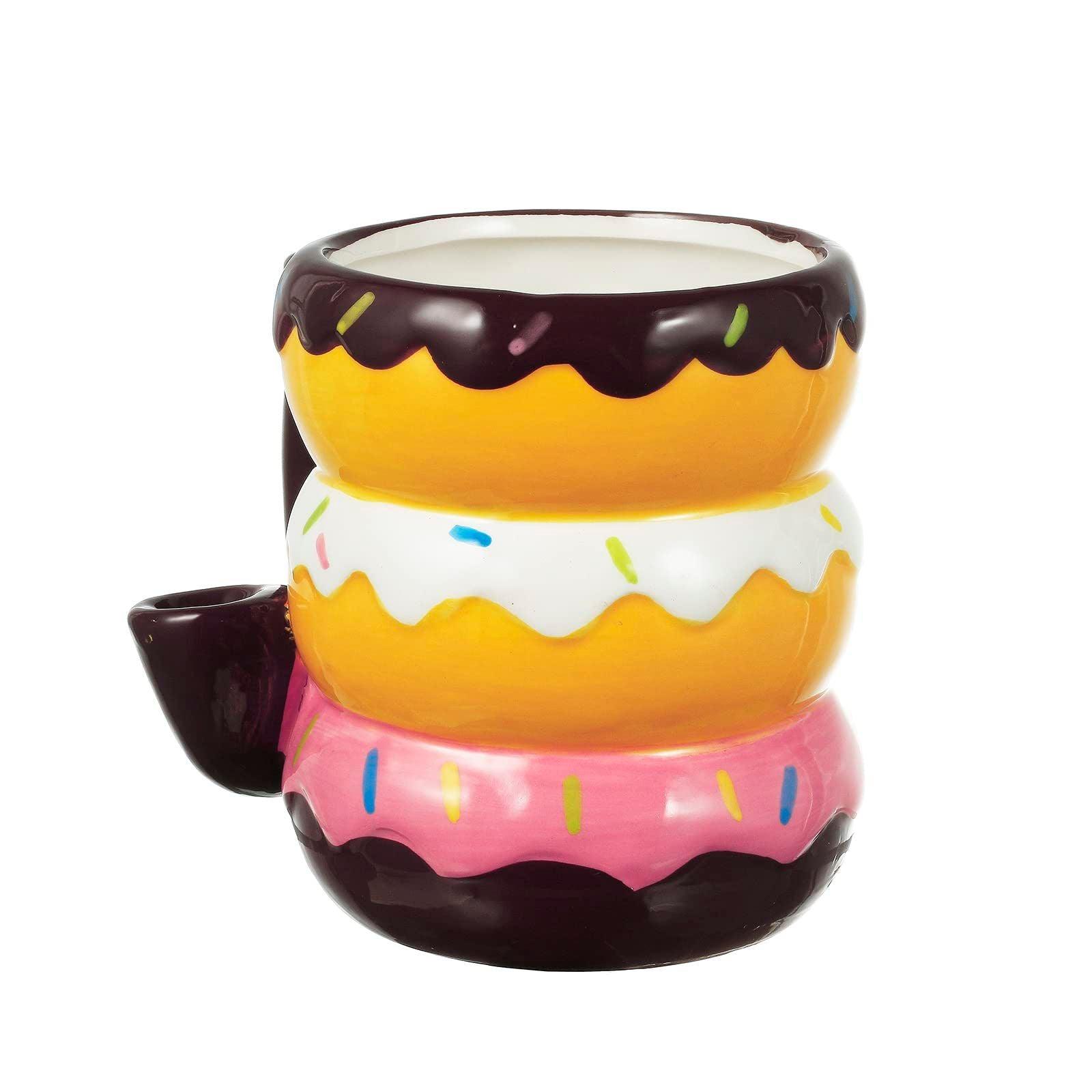 KTF Donut Roast & Toast Coffee Mug with Pipe, Ceramic Wake n Bake Mug Holds Approx 16 oz (Donut) 4