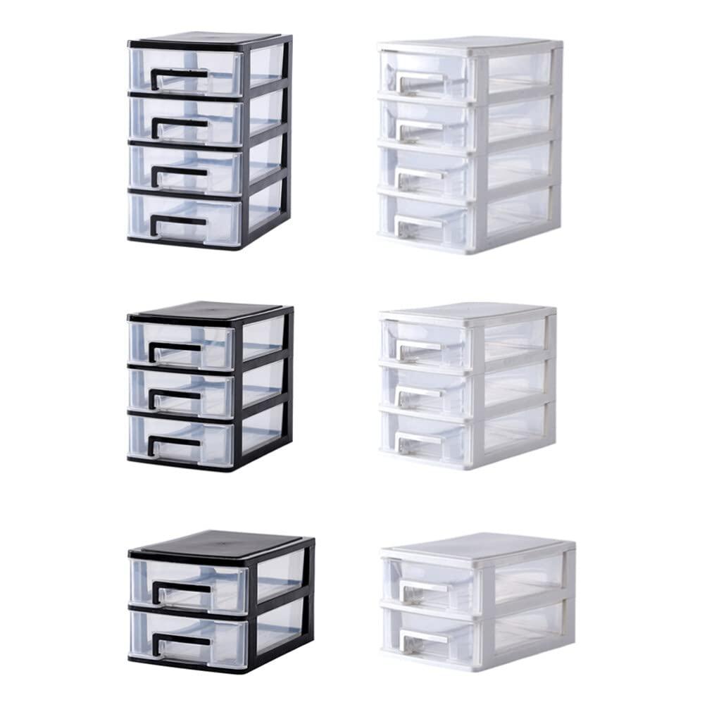 Drawer Cosmetics Organizer 2 Drawers Storage Unit Plastic Storage Drawers, Desktop Drawer Organiser Storage Tower Unit for Home, School, Office, Bedroom & Living Room 9