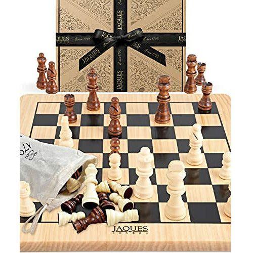 Jaques of London Chess Set Complete with Pieces - Quality Chess Board and Jaques Staunton Chess Pieces - Jaques Chess Quality Since 1795 0