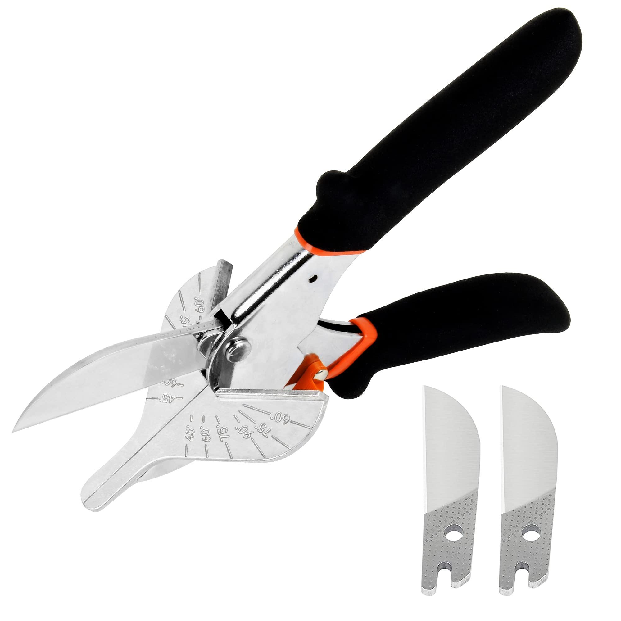 FLORA GUARD Miter Shears, Multi Angle Trim Cutter, Gasket Shear for Cutting Soft Wood, Plastic, PVC and More, Including 2 Spare Blades (JDJ-001)