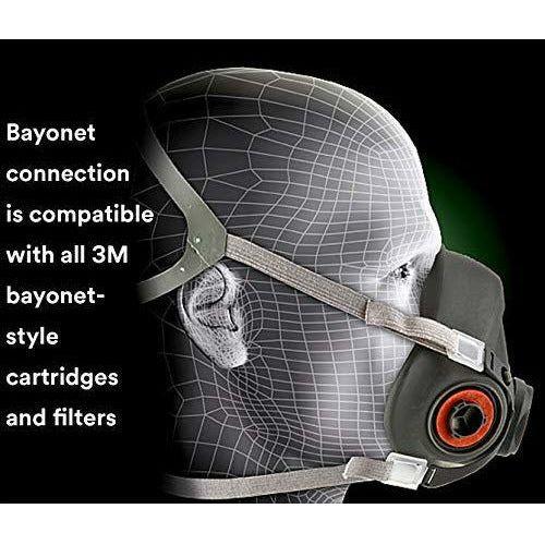 3M 6300 Half Facepiece Respirator - Facepiece Only - Large Size, Requires Filters or Cartridges 4