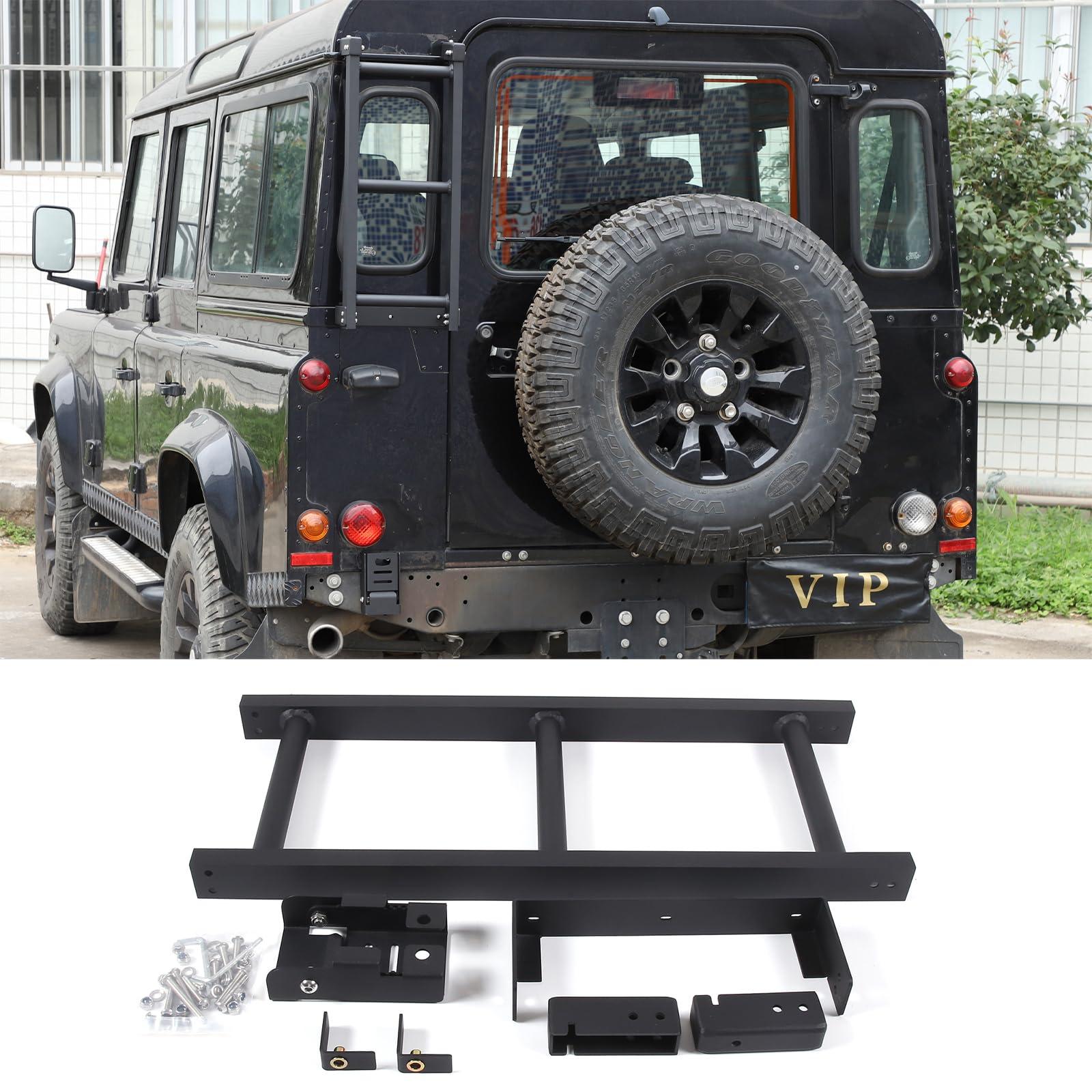 Uieohout Car Rear Ladder Fit for Land Rover Defender 2004-2019, Rear Door Tailgate Ladder, Rear Window Ladder, Aluminum Alloy (Type C)