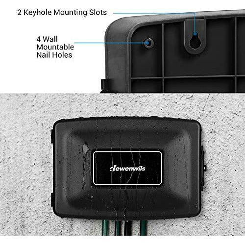 DEWENWILS Weatherproof Electrical Box, Outdoor Electric Socket for Christmas Lights, Timers, Extension Lead and Landscape Lights, Black 4