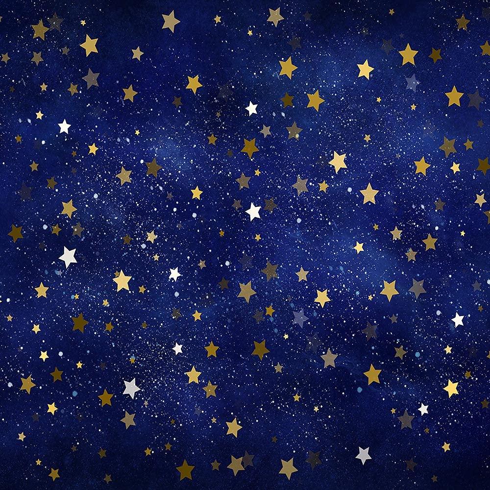 Kate 8×8ft(2.5×2.5m) Kate Backdrop Dark Blue Blinking Stars Galaxy Background Kids Photo Fabric Backdrop Prop for Photography 4