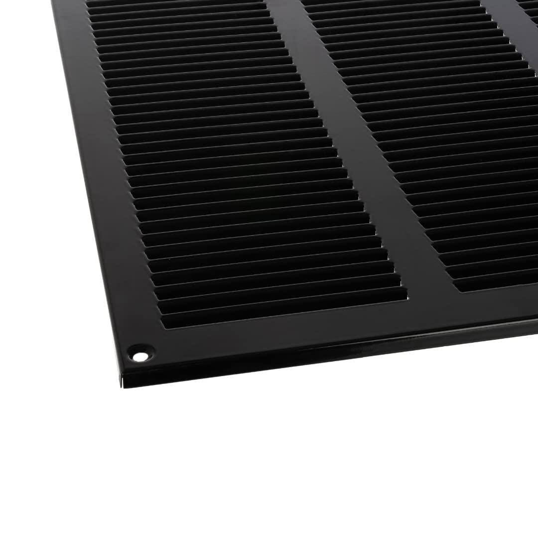 Metal Air Vent Grille Cover with Insect Mesh - Ventilation Cover (400x300mm / 15x11'', Black) 4