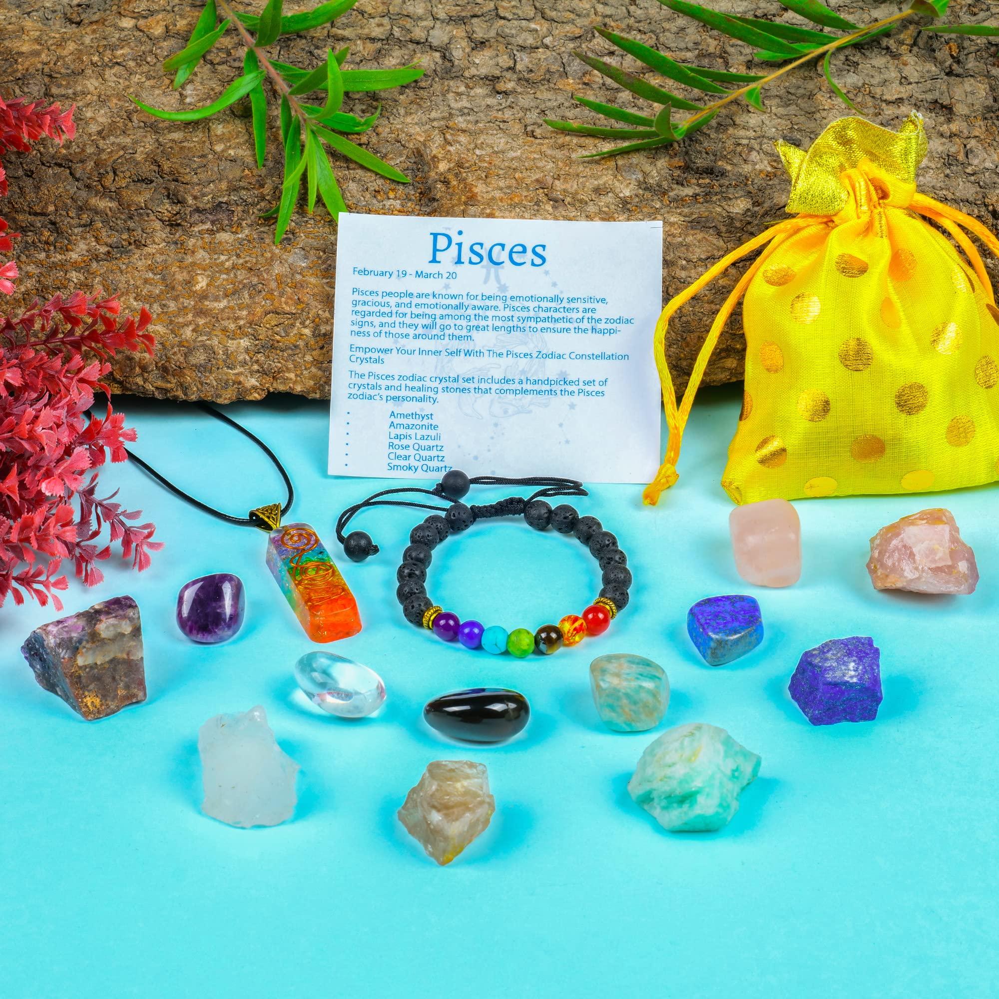 Zodiac Gifts - Crystals and Healing Stones - Astrological Gifts - Gifts for Women - Zodiac Crystal Set - Healing Crystals - Meditation Accessories (Pisces) 1