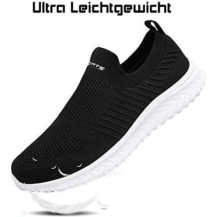 Womens Trainers Lightweight Walking Sneakers Road Running Shoes Breathable Casual Tennis Sports Shoes(B.Black White, 8UK=42EU) 1