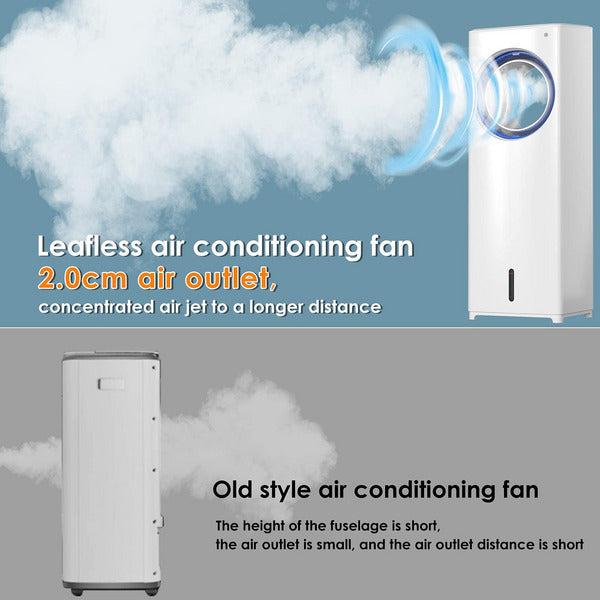 Evaporative Coolers for Home, 80W Air Cooler 4-IN-1 Tower Fan/Cooling/Humidifier/Air Purifier Air Conditioner Bladeless Oscillation 8H Timer Remote Control w/2 Ice Crystal for Room Office 4