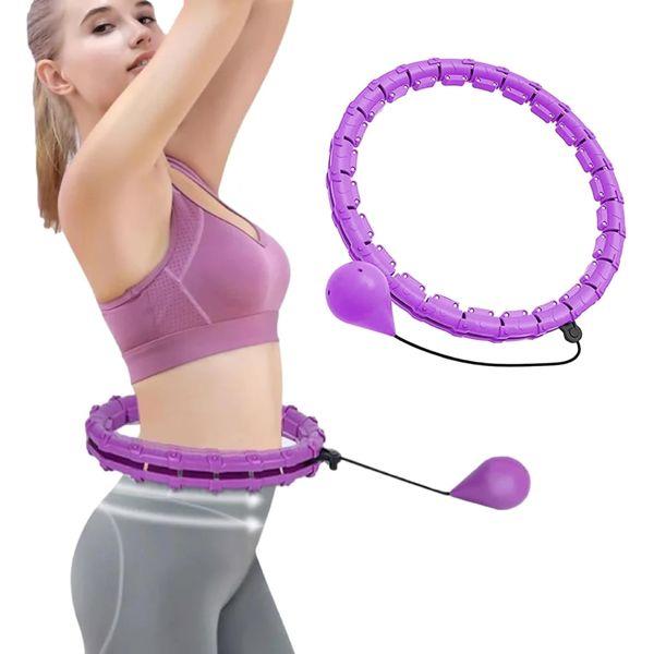LIMIVA Smart Weighted Hula Hoop 28 Detachable Knots With Skipping Rope For Adults, Smart Weighted Hula Hoop With 360 Auto-Spinning Ball For Children and Adults Fitness (Purple) 3