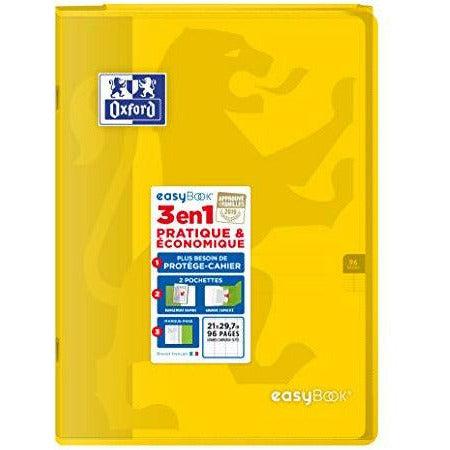 Oxford EasyBook Pack of 10 Stapled Notebooks A4 21 x 29.7 cm 96 Pages Large Squared Ruled 90 g Assorted Colours 3