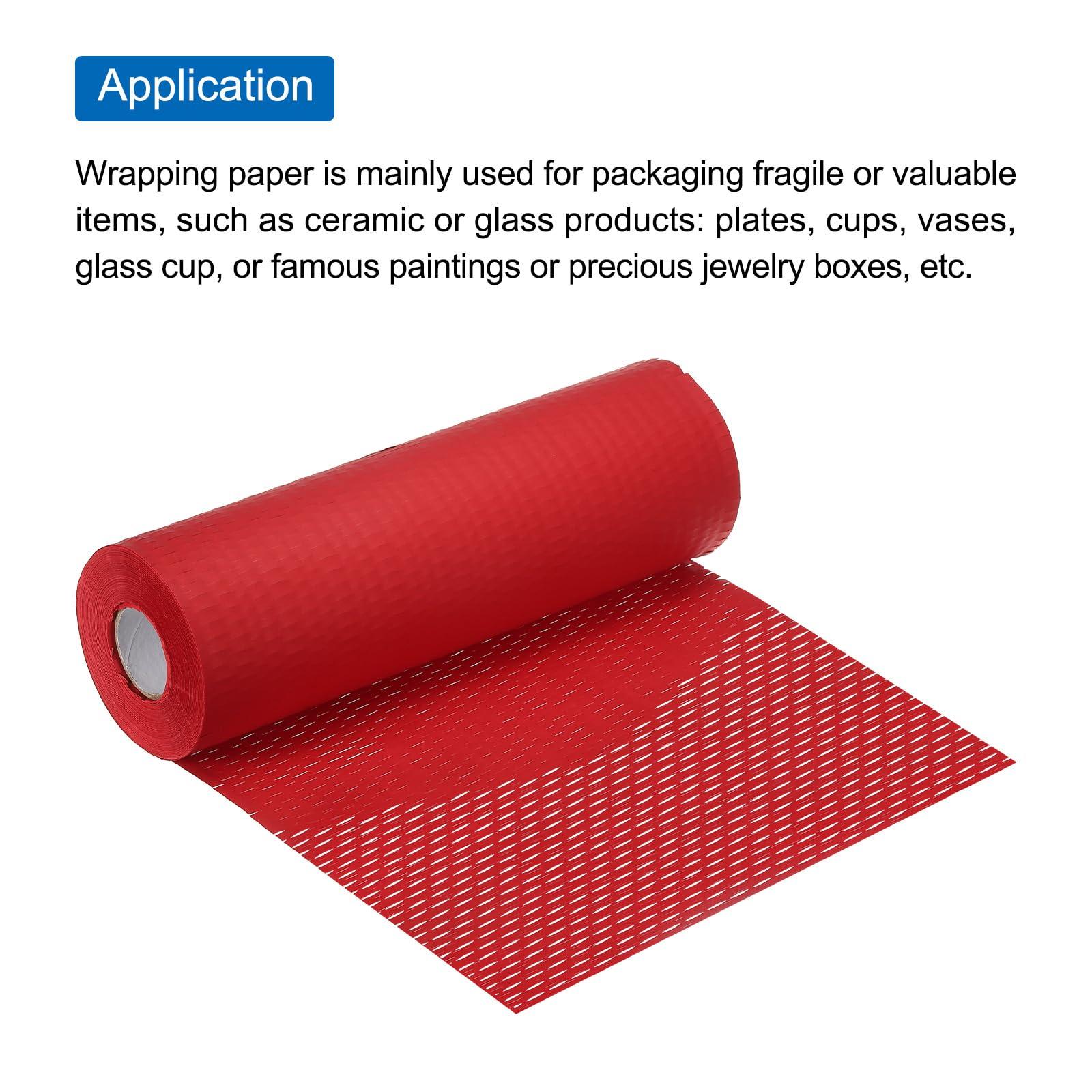 sourcing map Honeycomb Packing Paper 11.5 Inch x 164 Feet Cushioning Wrap Rolls Packing Paper for Moving Shipping Packaging Gifts Red 2