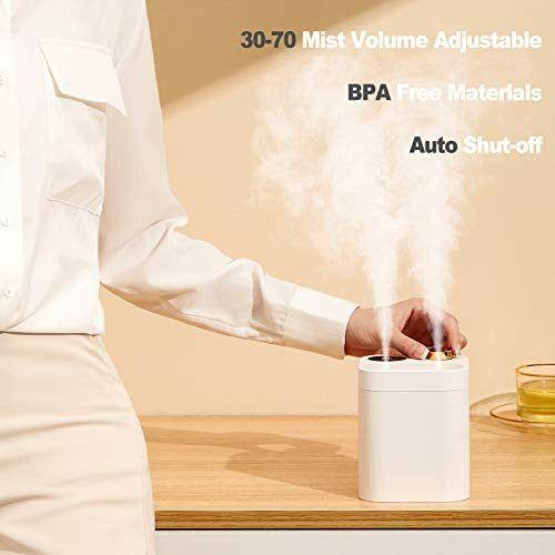 Fanximan 800ml Portable and Cordless Small Humidifier, Battery Powered Cool Mist Air Humidifiers, 28db Quiet, USB Rechargeable Humidifiers for Bedroom Baby, Home, Office, Plants, Travel(White) 4