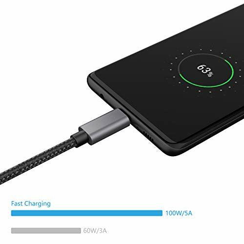 nonda USB C to USB C Cable 100W/5A 6.6ft, USB Type C PD Fast Charging Cable, Braided Nylon Cord Compatible with MacBook Pro 2020, iPad Pro 2020, Samsung Galaxy S20, Switch and Other USB C Charger 1