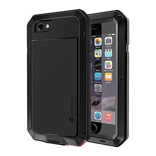 Lanhiem iPhone 6 Plus / 6s Plus Case, Heavy Duty Shockproof [Rugged Armour] Metal Case with Built-in Glass Screen, 360 Full Body Protective Cover for 6+ 6s Plus, Dust Proof Design -Black 0