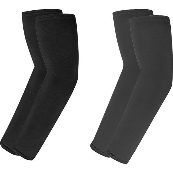 GLAITC Arm Sleeves for Men Women 2 Pairs UV Sun Protection Arm Sleeves Cooling Arm Sleeves Breathable Arm Sleeve to Cover Arms for Cycling, Driving, Outdoor Sports, Golf, Hiking (Black and grey) 0