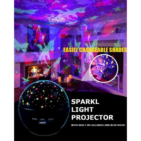 SPARKL Kids Night Light Projector- Newborn Essentials, Sensory Lights with Lullaby Bluetooth- Starlight Projector for Nursery Decoration, Star Projector Lamp for Kids Bedroom -Christmas Birthday Gift 3