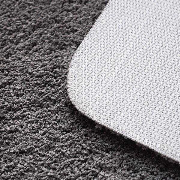 MIULEE Absorbent Bath Mat Set 2 Pieces Non Slip Bath Rug 40x60cm and 50x80cm with High Hydroscopicity Rugs Super Soft Cozy and Shaggy Microfiber Rug for Bathroom Bedroom Kitchen Entrance Grey 1