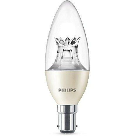 Philips LED 929001140330 Warmglow Dimmable Candle Warm White Light Bulb, Synthetic, B15d, 6 W 10x38x113 cm 0