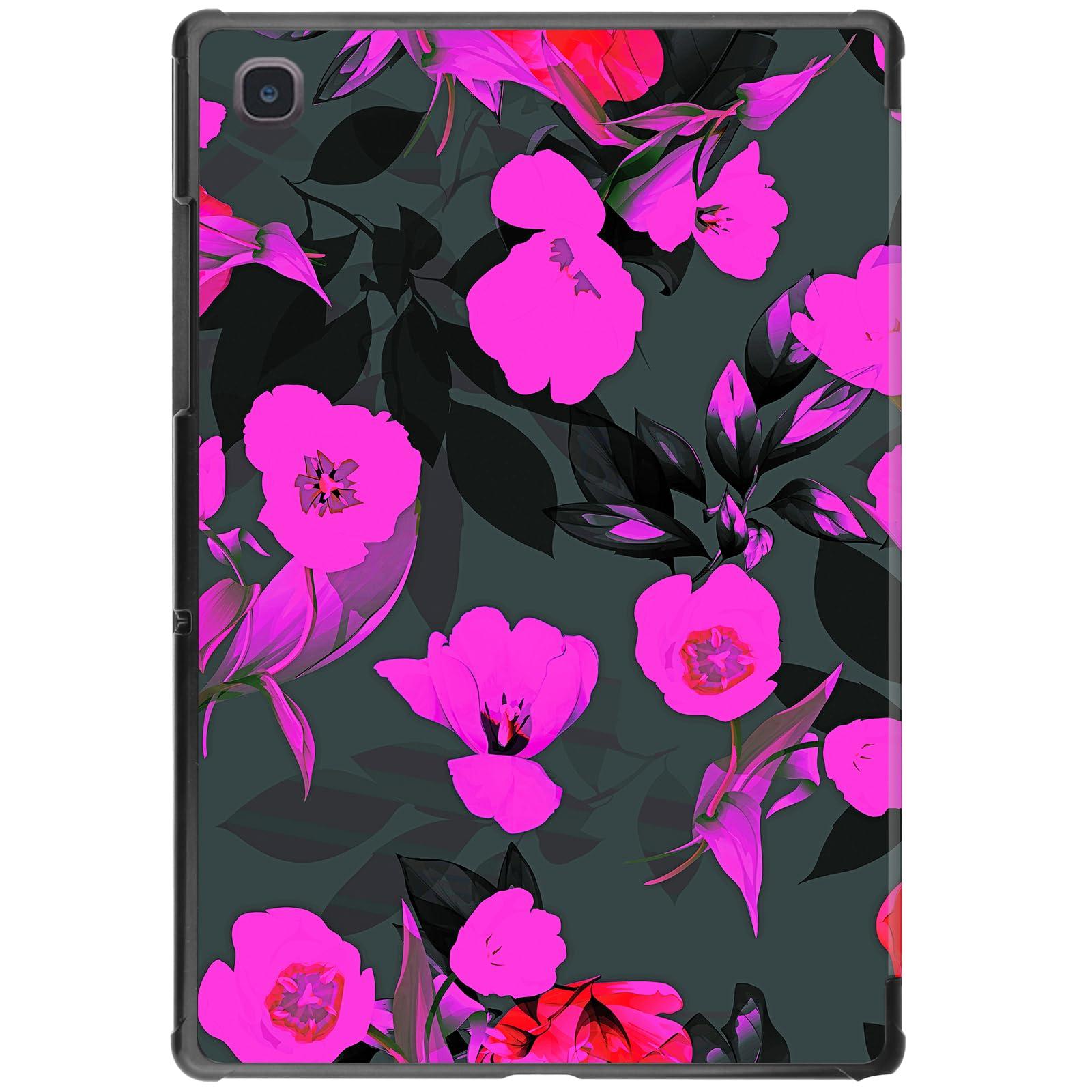 Berkin Arts Samsung Galaxy Compatible with Tab A 8.4 inch Case Model SM-T307 Tri-Fold Stand Cover Art Neon Floral Pattern Dark Flower Pattern 2