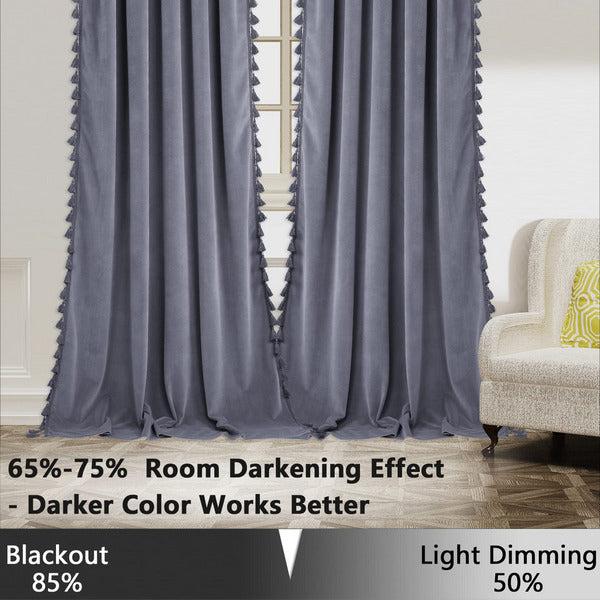 CAROMIO Velvet Solid Curtains, Blackout Soft Grommet Curtains Thermal Insulated Room Darkening Curtains Drapes Panles for LivingRoom Bedroom Christmas Grey 42 x 63 Inch 4